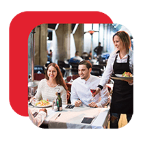 Waiter serving an order - online ordering website/platform/system - Orderapp